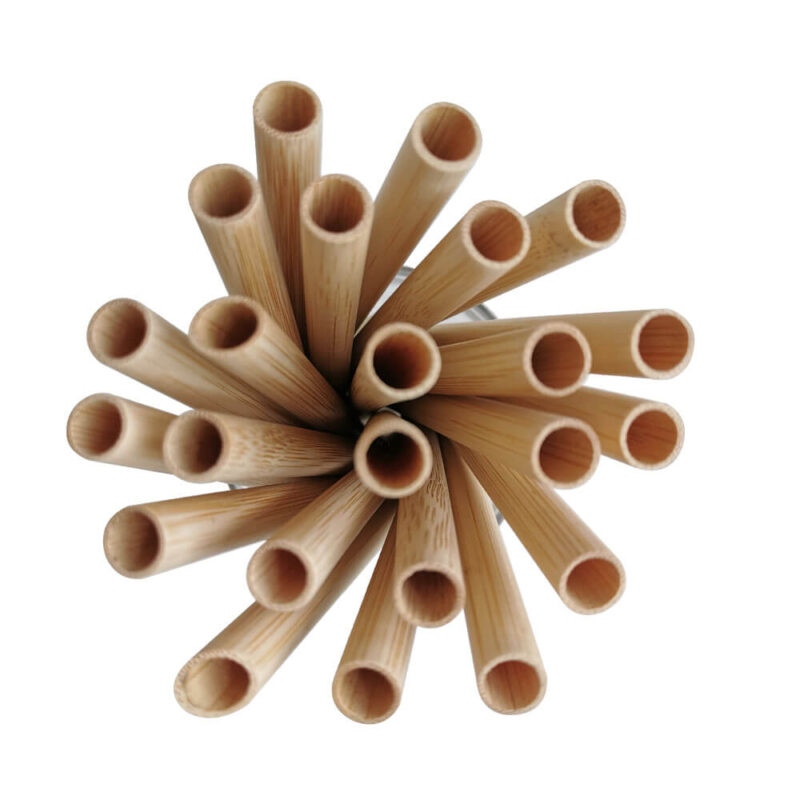 100% Biodegradable 9mm Inner Diameter Chemical-free Bamboo Straws