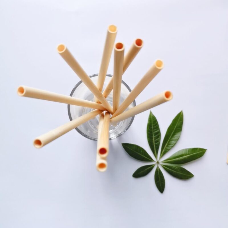 100% Biodegradable 5mm Inner Diameter Chemical-free Bamboo Straw