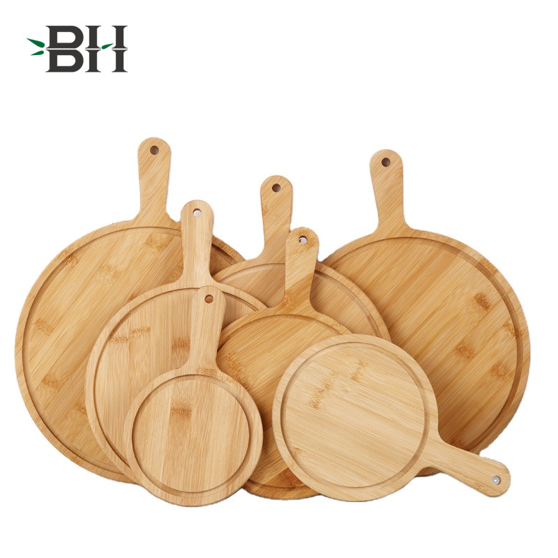 Round Bamboo Cutting Board with Handle