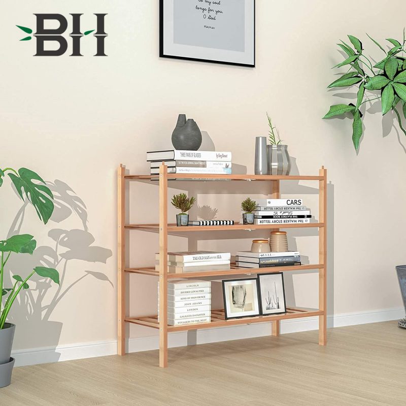 BAMBOOHOMIE 3-Tier Bamboo Shoe Rack