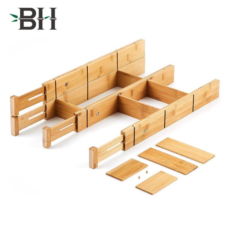 Stackable Bamboo Drawer Dividers with Inserts