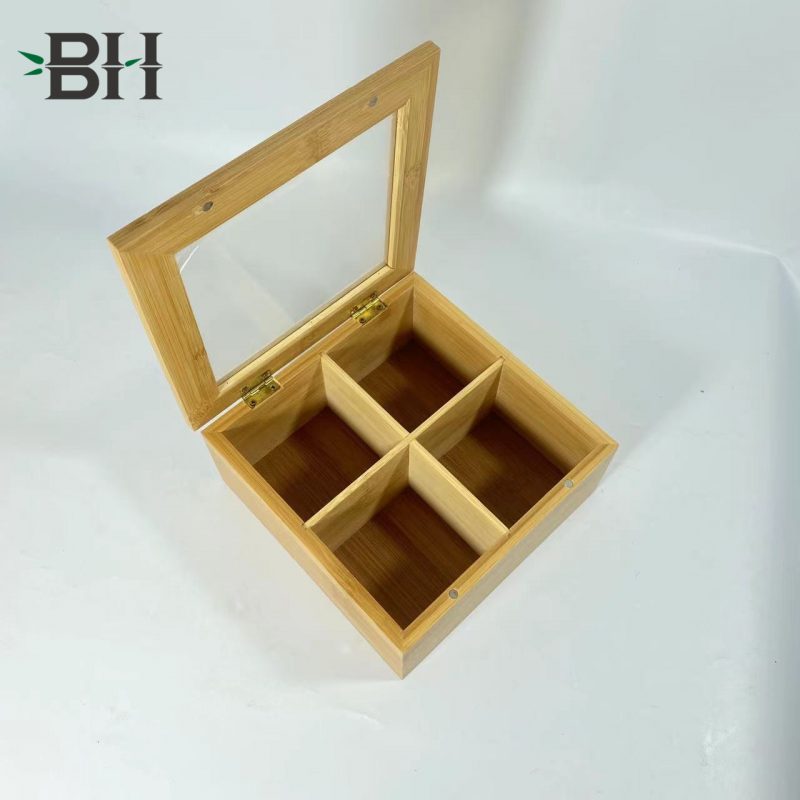 Bamboo Tea Box 4 Compartments
