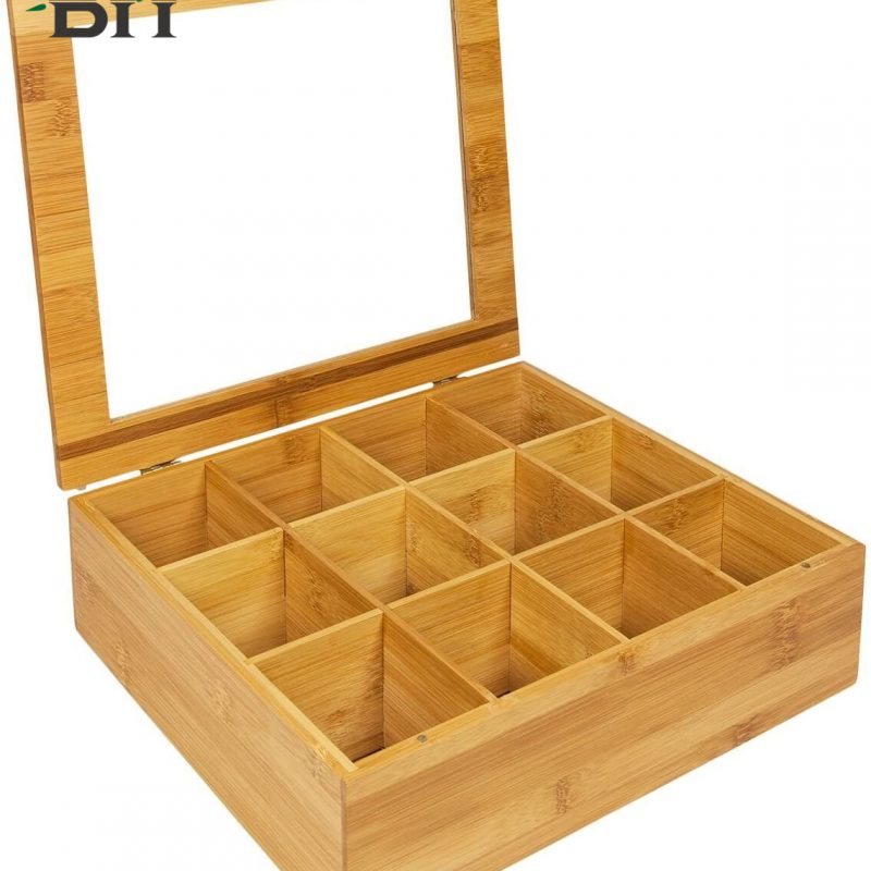 Bamboo Tea Box 12 Compartments